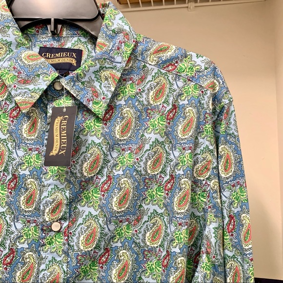 Daniel Cremieux Pearl Snap Paisley Shirt Large - Picture 3 of 8